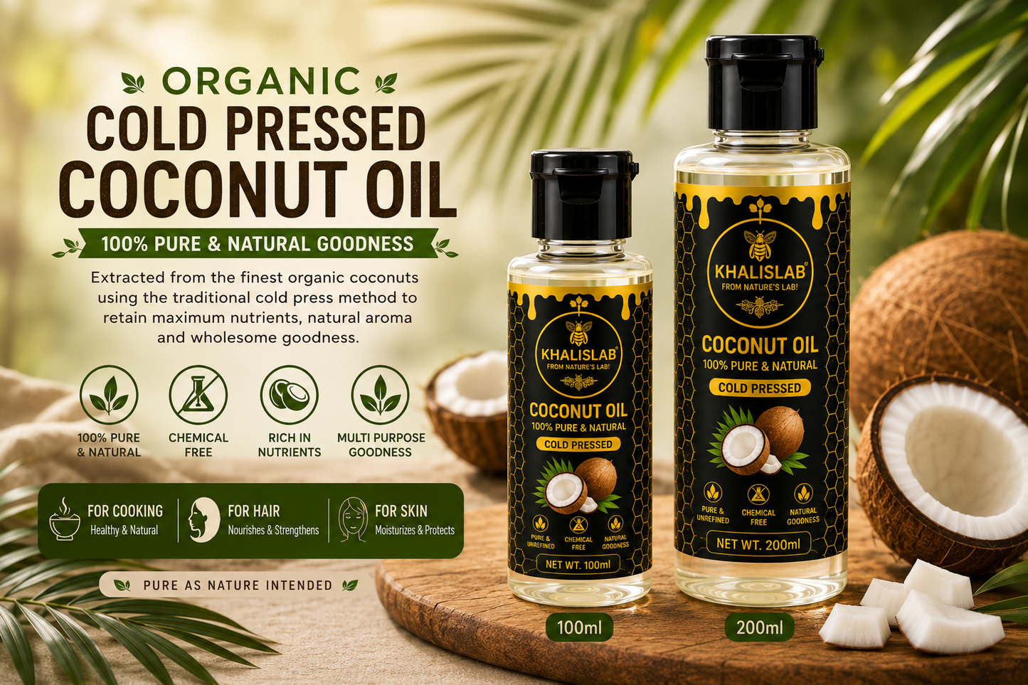 Organic Coconut Cold Pressed Oil