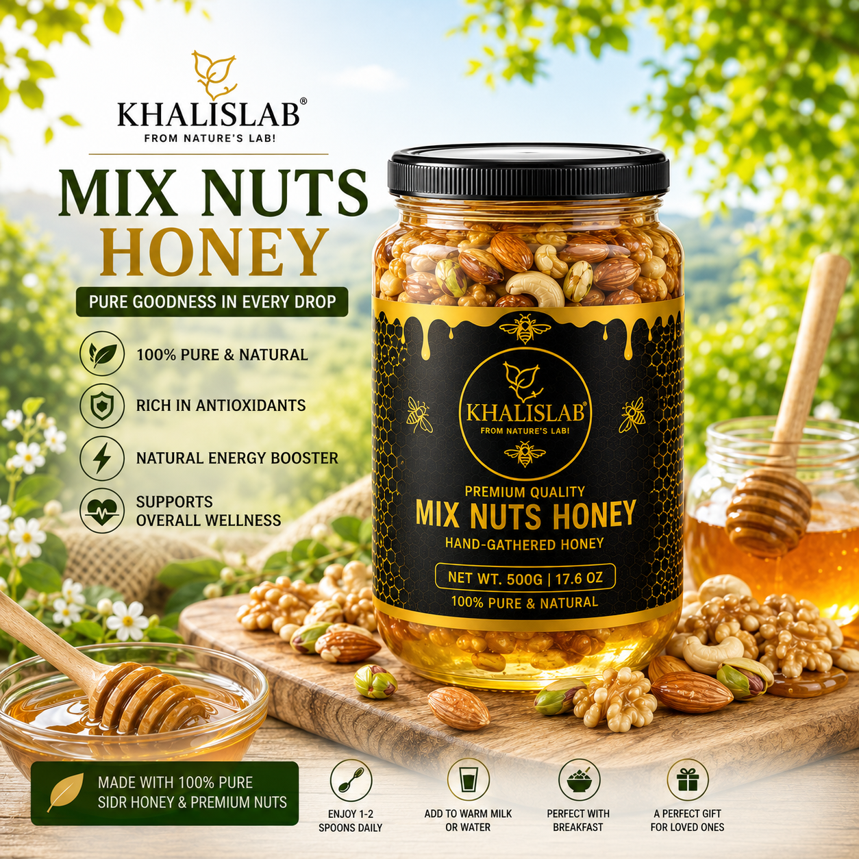Mix Nuts Sidr Honey